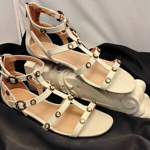 Sam & Libby White Studded Sandals